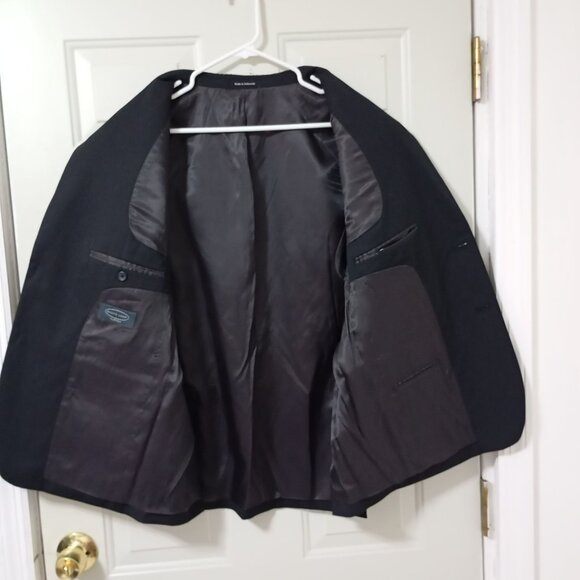 Pronto Uomo Platinum 100% Wool Black Business Blazer Jacket Sport Coat Men's 42 - Picture 8 of 12